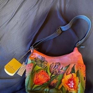 🤩💐🌷🤩 NWT Anuschka tulip handbag with dust bag